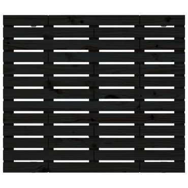 vidaXL Κεφαλάρι Τοίχου Μαύρο 141x3x91,5cm από Μασίφ Ξύλο Πεύκου 1 τεμ.