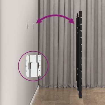 vidaXL Κεφαλάρι Τοίχου Μαύρο 141x3x91,5cm από Μασίφ Ξύλο Πεύκου 1 τεμ.