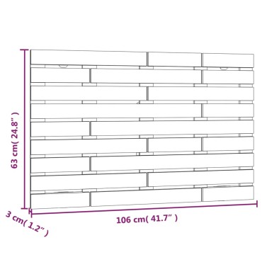 vidaXL Κεφαλάρι Τοίχου Γκρι 106x3x63cm από Μασίφ Ξύλο Πεύκου 1 τεμ.
