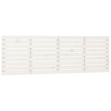 vidaXL Κεφαλάρι Τοίχου Λευκό 206x3x63cm από Μασίφ Ξύλο Πεύκου 1 τεμ.
