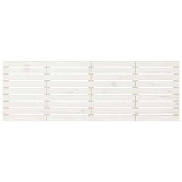 vidaXL Κεφαλάρι Τοίχου Λευκό 206x3x63cm από Μασίφ Ξύλο Πεύκου 1 τεμ.