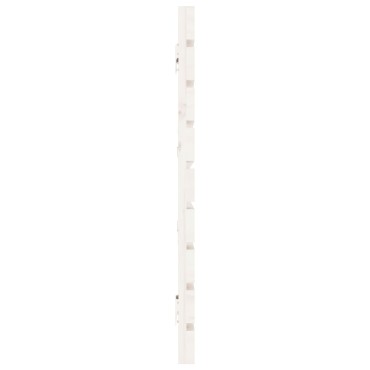 vidaXL Κεφαλάρι Τοίχου Λευκό 206x3x63cm από Μασίφ Ξύλο Πεύκου 1 τεμ.