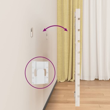 vidaXL Κεφαλάρι Τοίχου Λευκό 81x3x63cm από Μασίφ Ξύλο Πεύκου 1 τεμ.