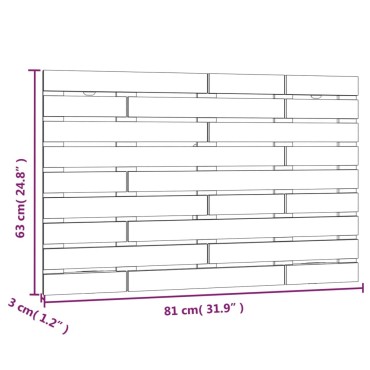 vidaXL Κεφαλάρι Τοίχου Λευκό 81x3x63cm από Μασίφ Ξύλο Πεύκου 1 τεμ.