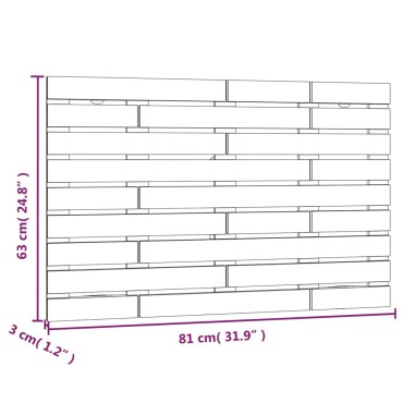 vidaXL Κεφαλάρι Τοίχου Μελί 81x3x63cm από Μασίφ Ξύλο Πεύκου 1 τεμ.