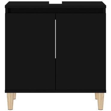 vidaXL Ντουλάπι Νιπτήρα Μαύρο 58x33x60cm Επεξεργασμένο Ξύλο 1 τεμ.