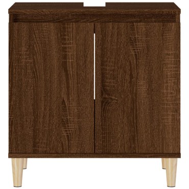 vidaXL Ντουλάπι Νιπτήρα Καφέ Δρυς 58x33x60cm Επεξεργασμένο Ξύλο 1 τεμ.