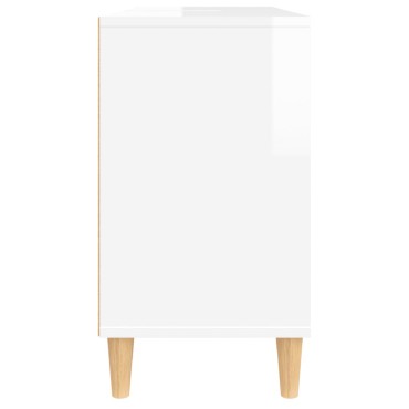 vidaXL Ντουλάπι Νιπτήρα Γυαλ. Λευκό 80x33x60cm Επεξεργασμένο Ξύλο 1 τεμ.