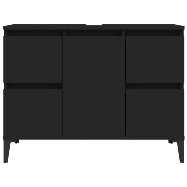 vidaXL Ντουλάπι Νιπτήρα Μαύρο 80x33x60cm Επεξεργασμένο Ξύλο 1 τεμ.