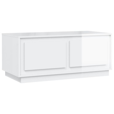 vidaXL Τραπεζάκι Σαλονιού Γυαλ. Λευκό 102x50x44cm Επεξεργ. Ξύλο 1 τεμ.