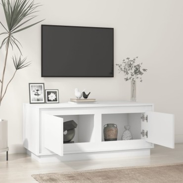 vidaXL Τραπεζάκι Σαλονιού Γυαλ. Λευκό 102x50x44cm Επεξεργ. Ξύλο 1 τεμ.