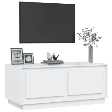 vidaXL Τραπεζάκι Σαλονιού Γυαλ. Λευκό 102x50x44cm Επεξεργ. Ξύλο 1 τεμ.