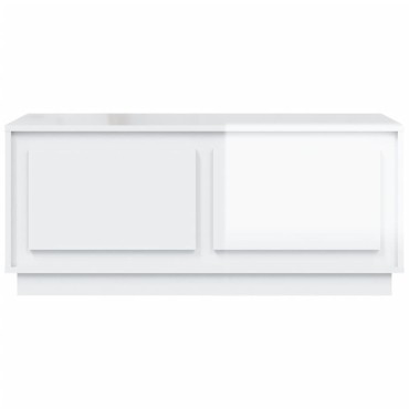 vidaXL Τραπεζάκι Σαλονιού Γυαλ. Λευκό 102x50x44cm Επεξεργ. Ξύλο 1 τεμ.