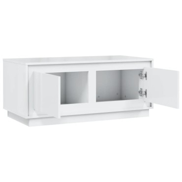 vidaXL Τραπεζάκι Σαλονιού Γυαλ. Λευκό 102x50x44cm Επεξεργ. Ξύλο 1 τεμ.