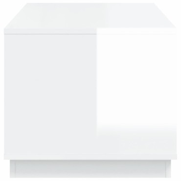 vidaXL Τραπεζάκι Σαλονιού Γυαλ. Λευκό 102x50x44cm Επεξεργ. Ξύλο 1 τεμ.