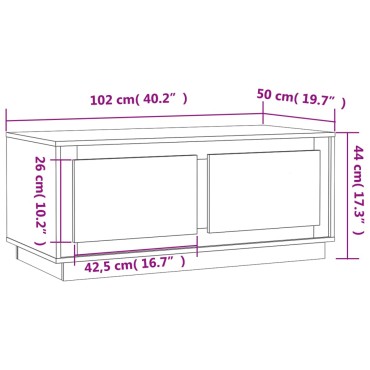vidaXL Τραπεζάκι Σαλονιού Γκρι Sonoma 102x50x44cm Επεξεργασμένο Ξύλο 1 τεμ.