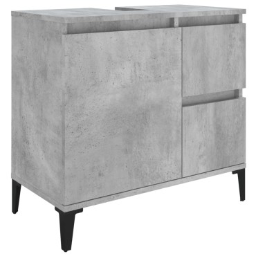vidaXL Ντουλάπι Μπάνιου Γκρι Σκυροδέματος 65x33x60cm Επεξ. Ξύλο 1 τεμ.