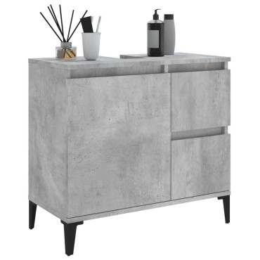 vidaXL Ντουλάπι Μπάνιου Γκρι Σκυροδέματος 65x33x60cm Επεξ. Ξύλο 1 τεμ.