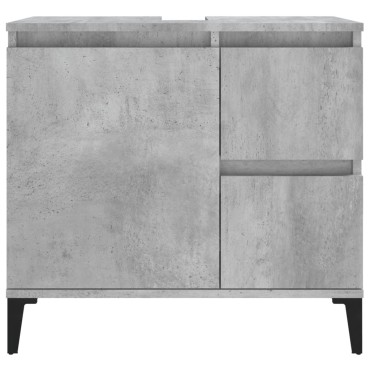 vidaXL Ντουλάπι Μπάνιου Γκρι Σκυροδέματος 65x33x60cm Επεξ. Ξύλο 1 τεμ.