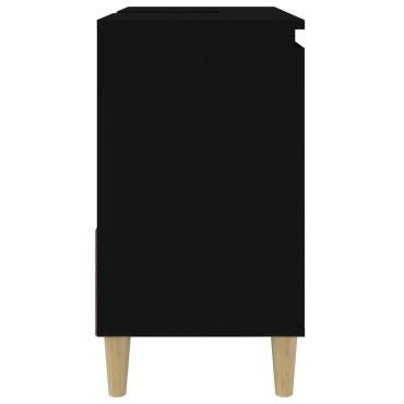 vidaXL Ντουλάπι Μπάνιου Μαύρο 65x33x60cm Επεξεργασμένο Ξύλο 1 τεμ.
