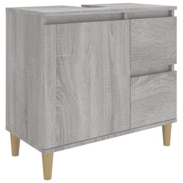 vidaXL Ντουλάπι Μπάνιου Γκρι Sonoma 65x33x60cm Επεξεργασμένο Ξύλο 1 τεμ.