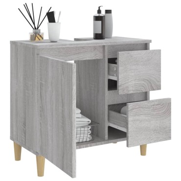 vidaXL Ντουλάπι Μπάνιου Γκρι Sonoma 65x33x60cm Επεξεργασμένο Ξύλο 1 τεμ.