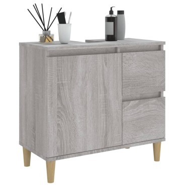 vidaXL Ντουλάπι Μπάνιου Γκρι Sonoma 65x33x60cm Επεξεργασμένο Ξύλο 1 τεμ.