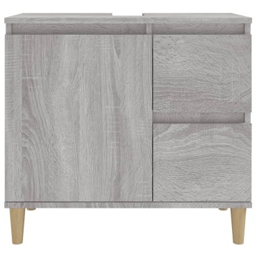 vidaXL Ντουλάπι Μπάνιου Γκρι Sonoma 65x33x60cm Επεξεργασμένο Ξύλο 1 τεμ.