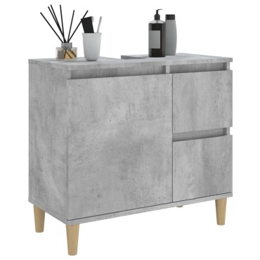 vidaXL Ντουλάπι Μπάνιου Γκρι Σκυροδέματος 65x33x60cm Επεξ. Ξύλο 1 τεμ.