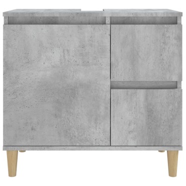vidaXL Ντουλάπι Μπάνιου Γκρι Σκυροδέματος 65x33x60cm Επεξ. Ξύλο 1 τεμ.