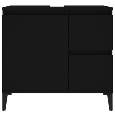 vidaXL Ντουλάπι Μπάνιου Μαύρο 65x33x60cm Επεξεργασμένο Ξύλο 1 τεμ.