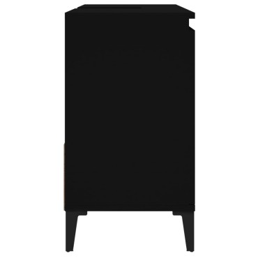vidaXL Ντουλάπι Μπάνιου Μαύρο 65x33x60cm Επεξεργασμένο Ξύλο 1 τεμ.