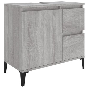vidaXL Ντουλάπι Μπάνιου Γκρι Sonoma 65x33x60cm Επεξεργασμένο Ξύλο 1 τεμ.