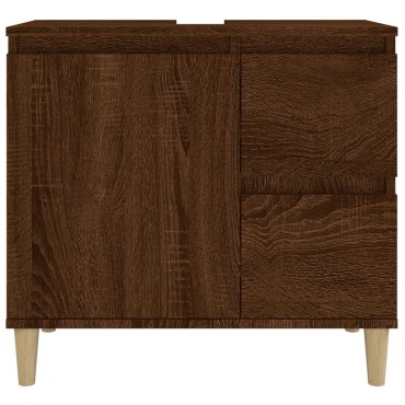 vidaXL Ντουλάπι Μπάνιου Καφέ Δρυς 65x33x60cm Επεξεργασμένο Ξύλο 1 τεμ.