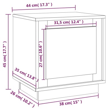 vidaXL Κομοδίνα 2 τεμ. Γκρι Sonoma 44x35x45cm από Επεξεργασμένο Ξύλο