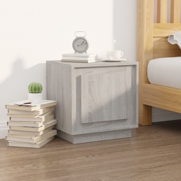 vidaXL Κομοδίνα 2 τεμ. Γκρι Sonoma 44x35x45cm από Επεξεργασμένο Ξύλο