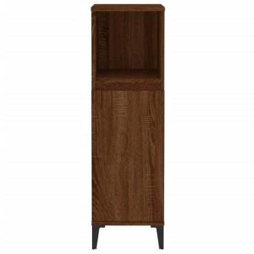 vidaXL Ντουλάπι Μπάνιου Καφέ Δρυς 30x30x100cm Επεξεργασμένο Ξύλο 1 τεμ.