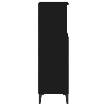 vidaXL Ντουλάπι Μπάνιου Μαύρο 30x30x100cm Επεξεργασμένο Ξύλο 1 τεμ.