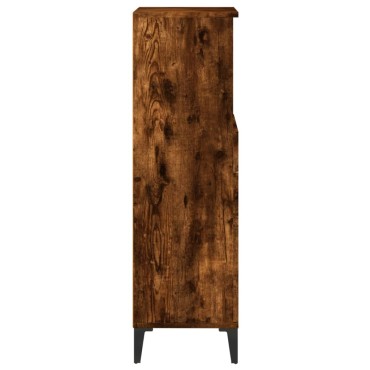 vidaXL Ντουλάπι Μπάνιου Καπνιστή Δρυς 30x30x100cm Επεξεργασμένο Ξύλο 1 τεμ.