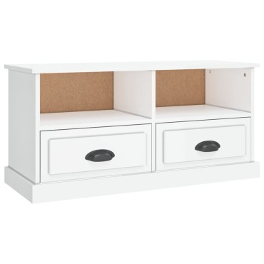vidaXL Έπιπλο Τηλεόρασης Γυαλ. Λευκό 93x35,5x45cm Επεξεργασμένο Ξύλο