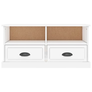 vidaXL Έπιπλο Τηλεόρασης Γυαλ. Λευκό 93x35,5x45cm Επεξεργασμένο Ξύλο