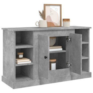 vidaXL Μπουφές Γκρι Σκυροδέματος 100x35,5x60cm Επεξεργασμένο Ξύλο 1 τεμ.