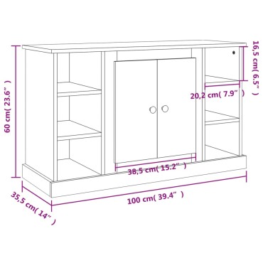 vidaXL Μπουφές Γκρι Σκυροδέματος 100x35,5x60cm Επεξεργασμένο Ξύλο 1 τεμ.