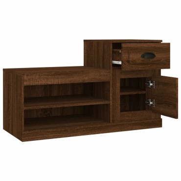 vidaXL Παπουτσοθήκη Καφέ Δρυς 100x42x60cm από Επεξεργασμένο Ξύλο