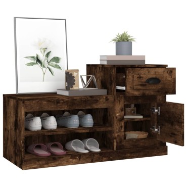 vidaXL Παπουτσοθήκη Καπνιστή Δρυς 100x42x60cm από Επεξεργασμένο Ξύλο