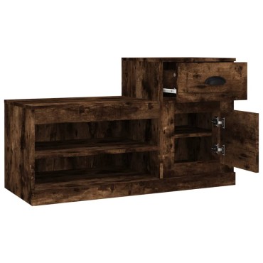 vidaXL Παπουτσοθήκη Καπνιστή Δρυς 100x42x60cm από Επεξεργασμένο Ξύλο