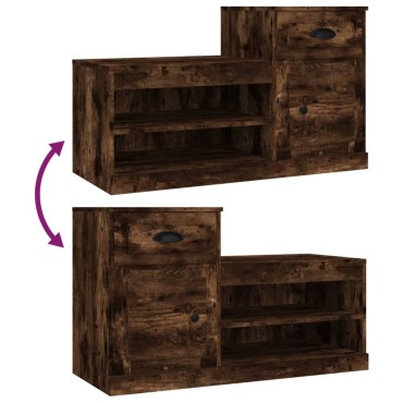 vidaXL Παπουτσοθήκη Καπνιστή Δρυς 100x42x60cm από Επεξεργασμένο Ξύλο