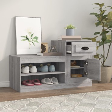 vidaXL Παπουτσοθήκη Γκρι Sonoma 100x42x60cm από Επεξεργασμένο Ξύλο