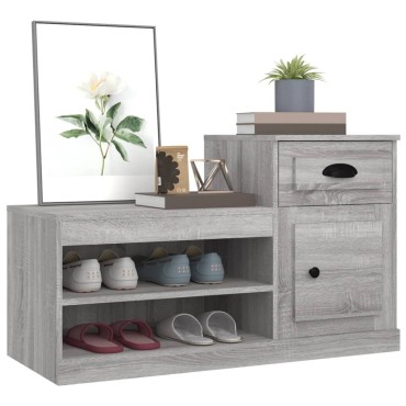 vidaXL Παπουτσοθήκη Γκρι Sonoma 100x42x60cm από Επεξεργασμένο Ξύλο