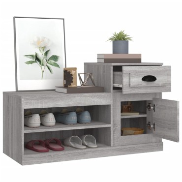 vidaXL Παπουτσοθήκη Γκρι Sonoma 100x42x60cm από Επεξεργασμένο Ξύλο